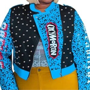 Blue and Black Women's Jacket